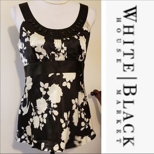 NWT Black House White Market Black Floral Blouse
